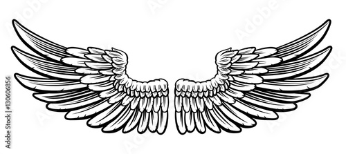 Pair of Etched Wings