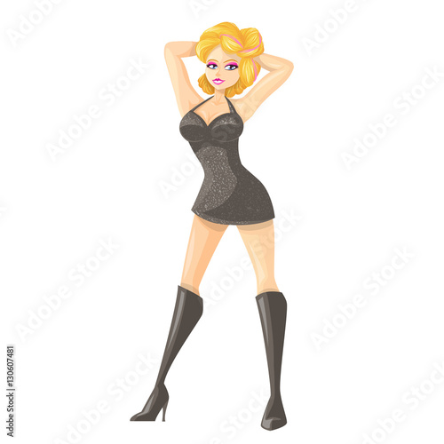 Blond in a dress