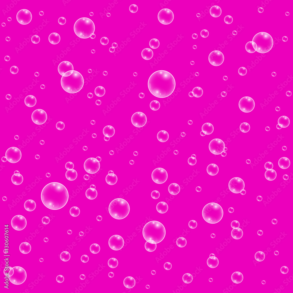 Pink vector realistic water bubbles pattern Pink vector realistic water bubbles pattern