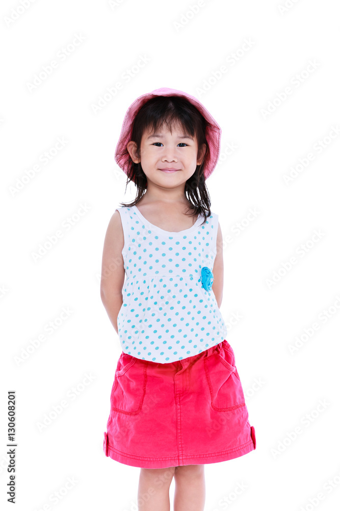 Happy asian child posing in the studio, isolated on white background Happy asian child posing in the studio, isolated on white background