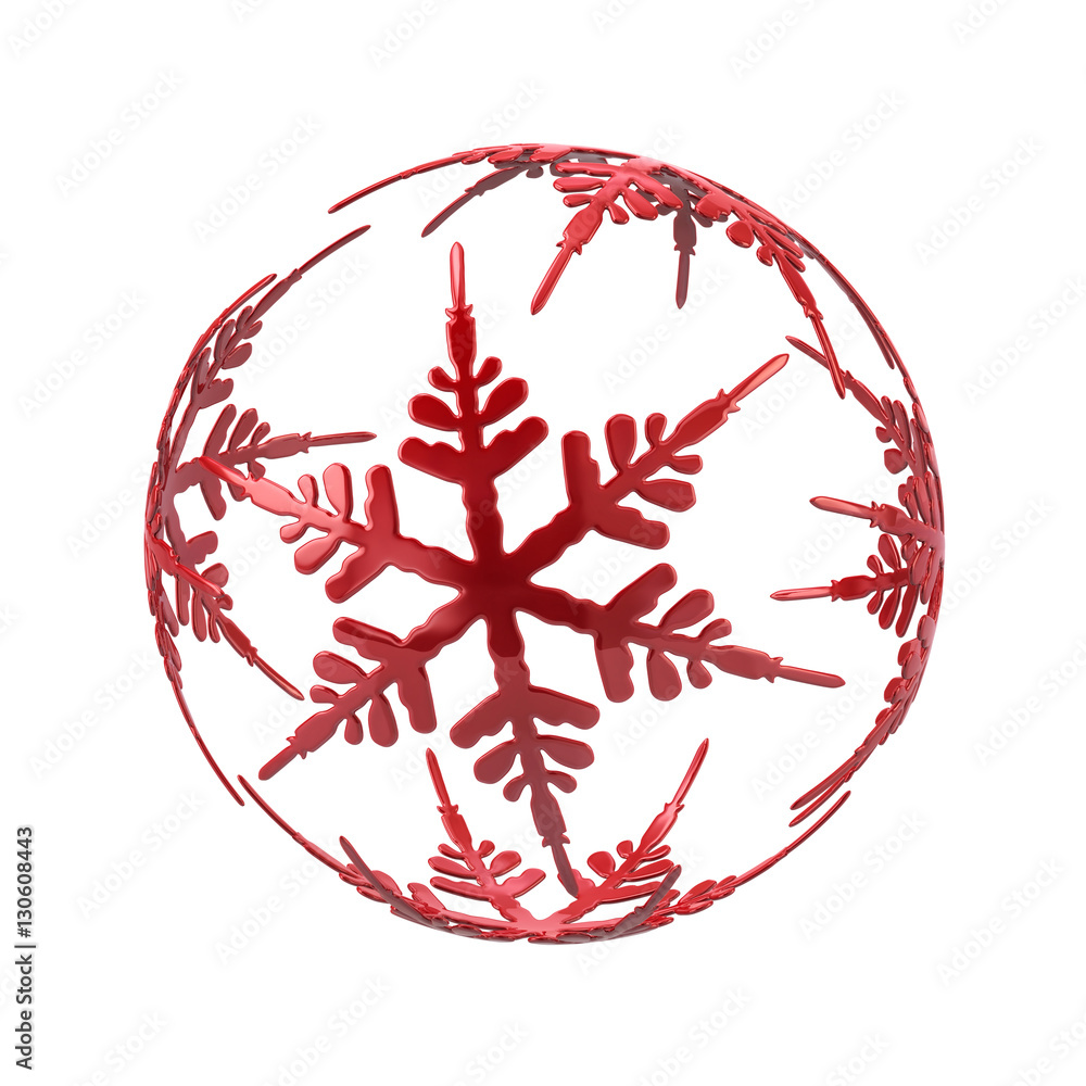 Christmas ball made from red snowflakes Stock Illustration | Adobe Stock