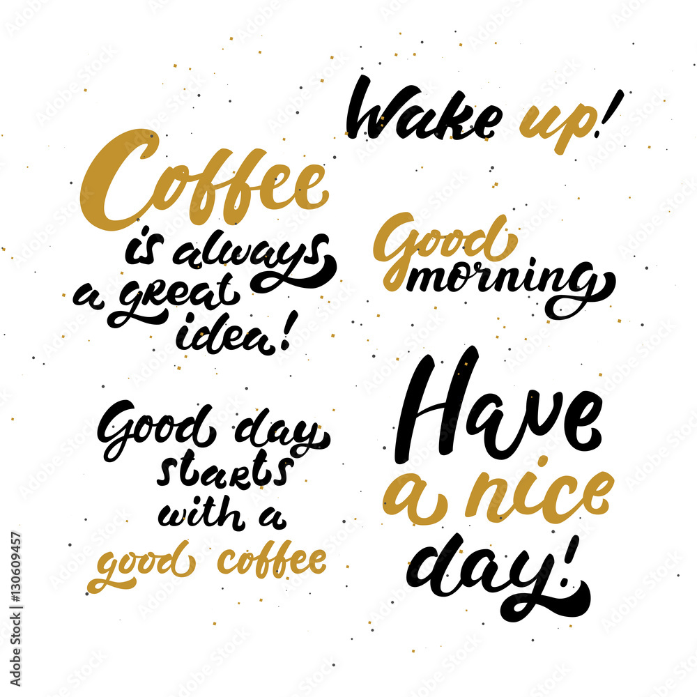 Set of six inspirational morning quotes