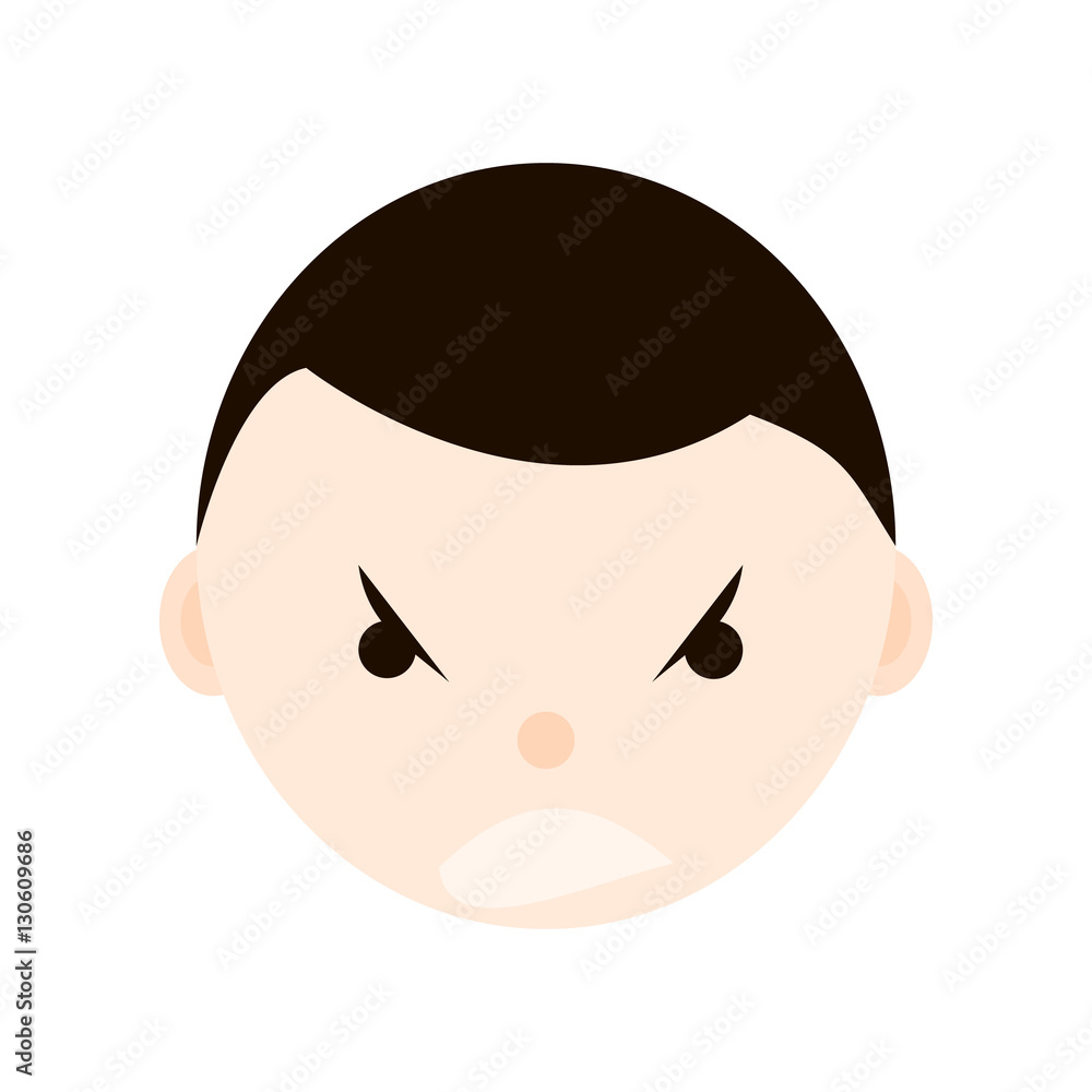 Cute child emotion, faces, kid icon avatar