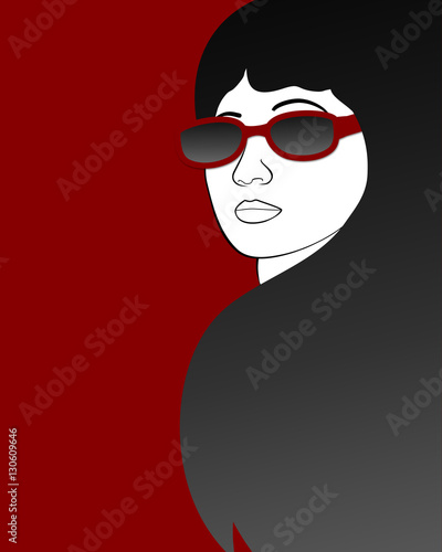 Beautiful woman s face in sunglasses