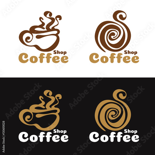 Coffee shop logo - abstract coffee cup vector design