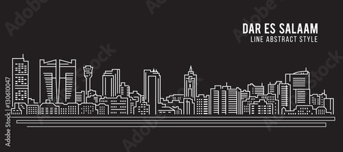 Cityscape Building Line art Vector Illustration design - Dar es Salaam city photo