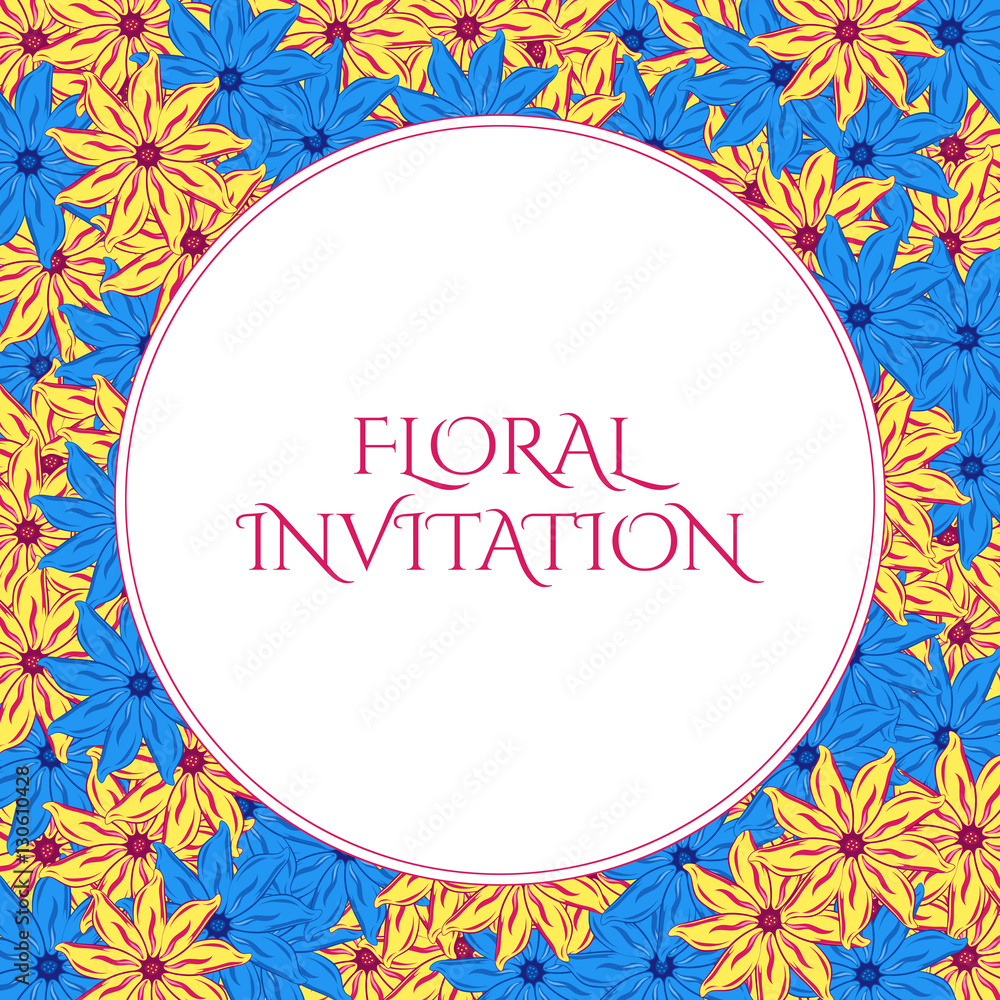 Invitation with floral background. Romantic vector illustration. Invitation with floral background. Romantic vector illustration.