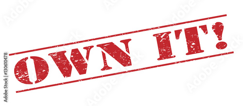 own it! red stamp on white background