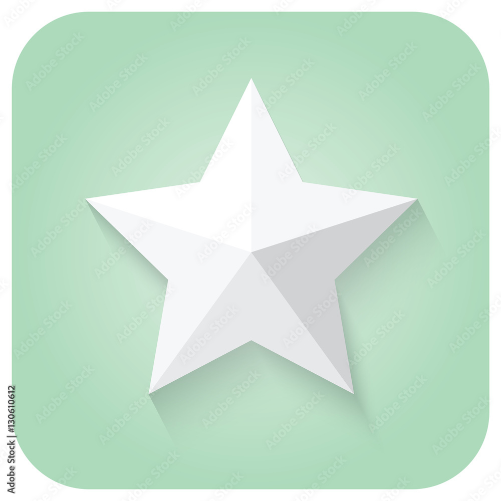 Obraz premium christmas star icon on green background ,Paper art design vector illustration