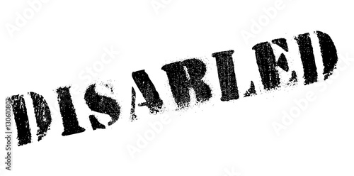 Disabled rubber stamp. Grunge design with dust scratches. Effects can be easily removed for a clean, crisp look. Color is easily changed.