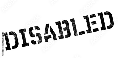 Disabled rubber stamp. Grunge design with dust scratches. Effects can be easily removed for a clean, crisp look. Color is easily changed.
