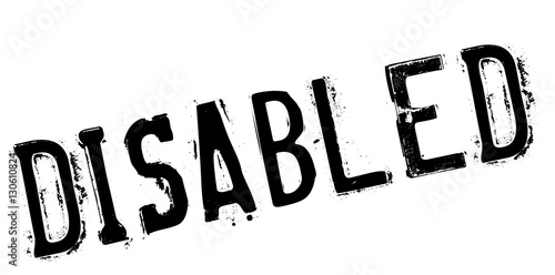 Disabled rubber stamp. Grunge design with dust scratches. Effects can be easily removed for a clean, crisp look. Color is easily changed.