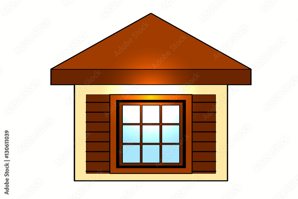 cozy house, isolated on white background, illustration cozy house, isolated on white background, illustration