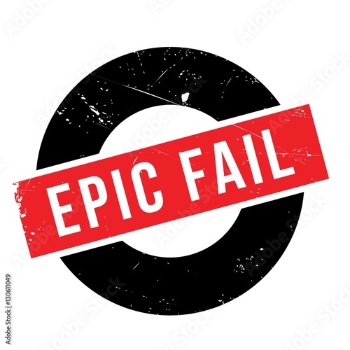 Epic fail rubber stamp. Grunge design with dust scratches. Effects can be easily removed for a clean, crisp look. Color is easily changed.