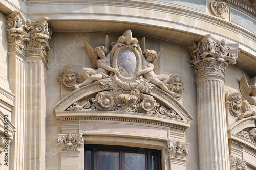 Detail of the facade of the Paris National Opera  built in 1875. The modern name - The National Academy of Music and Dance.