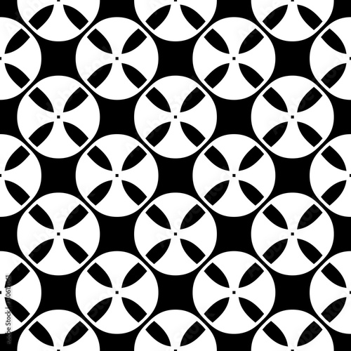 Vector seamless patVector seamless pattern, black & white abstract geometric texture. Simple monochrome illustration of tapes. Endless repeat background. Design for prints