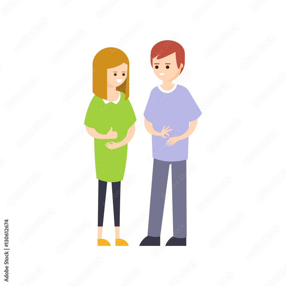 Physically Handicapped Person Living Full Happy Life With Disability Illustration With Smiling Mute Couple Talking Sign Language Physically Handicapped Person Living Full Happy Life With Disability Illustration With Smiling Mute Couple Talking Sign Language