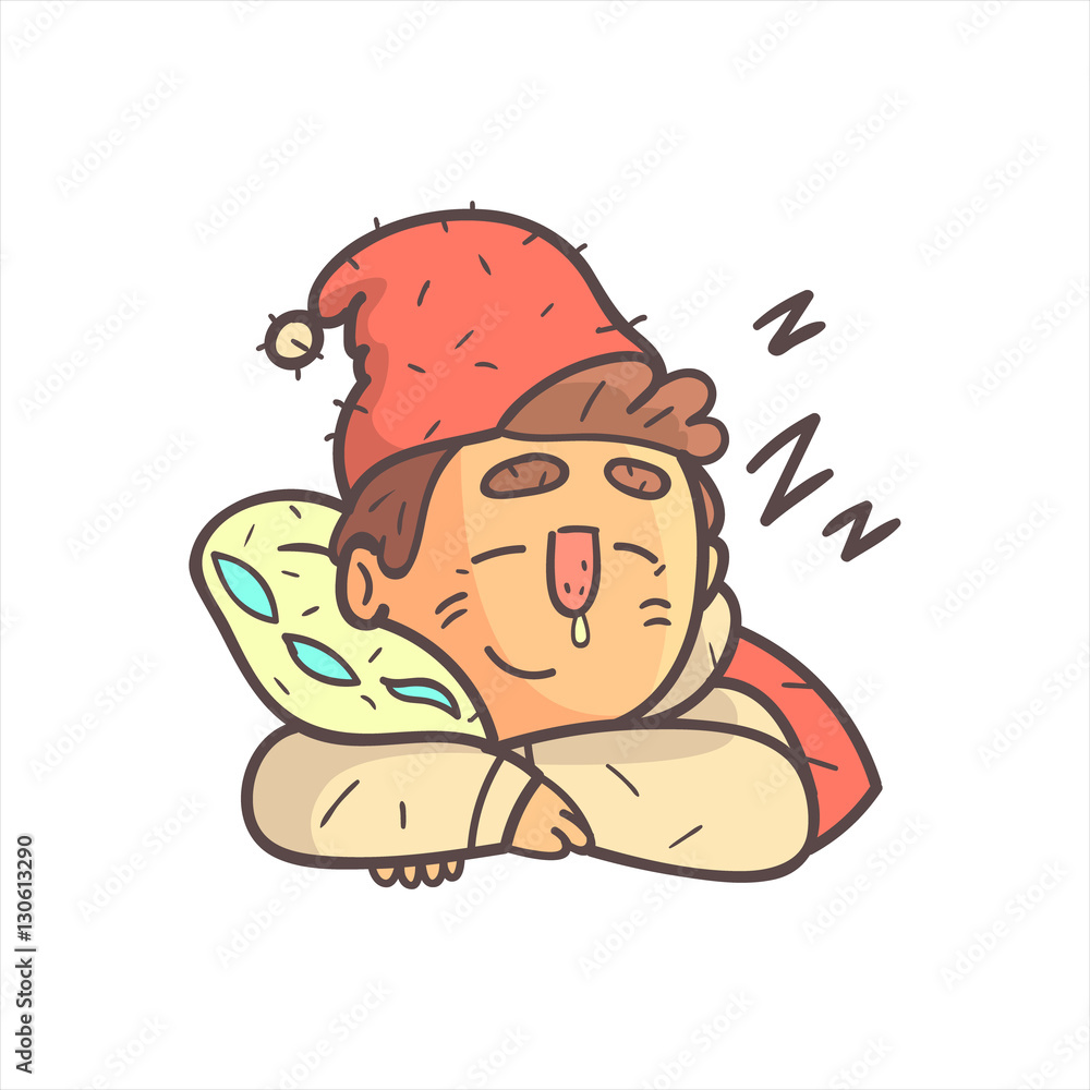 Sleeping Boy In Cap And College Jacket Hand Drawn Emoji Cool Outlined Portrait Sleeping Boy In Cap And College Jacket Hand Drawn Emoji Cool Outlined Portrait