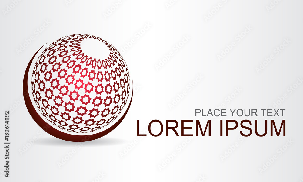 Stylized spherical surface with shapes of stars. Template for logo. Stylized spherical surface with shapes of stars. Template for logo.