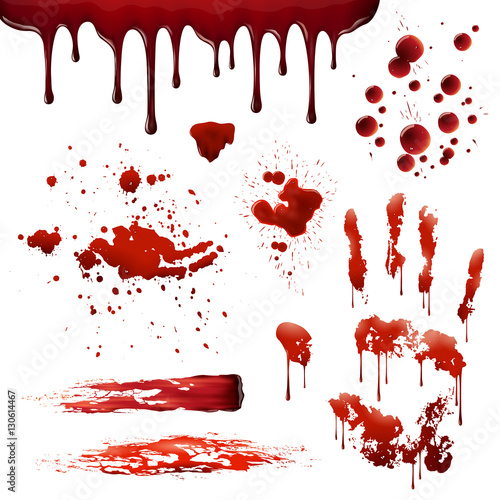 Blood Spatters Realistic Bloodstain Patterns Set 