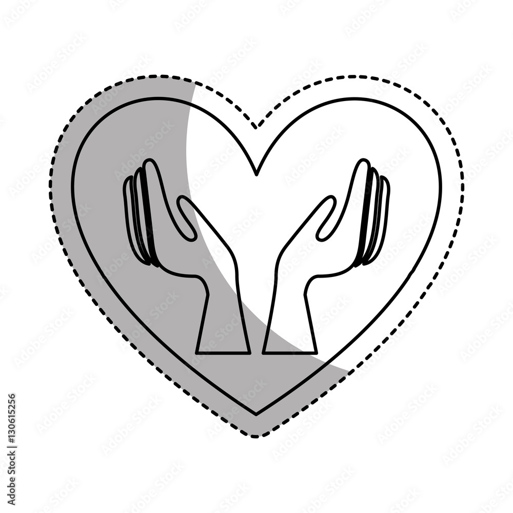 heart with hands human icon vector illustration design heart with hands human icon vector illustration design