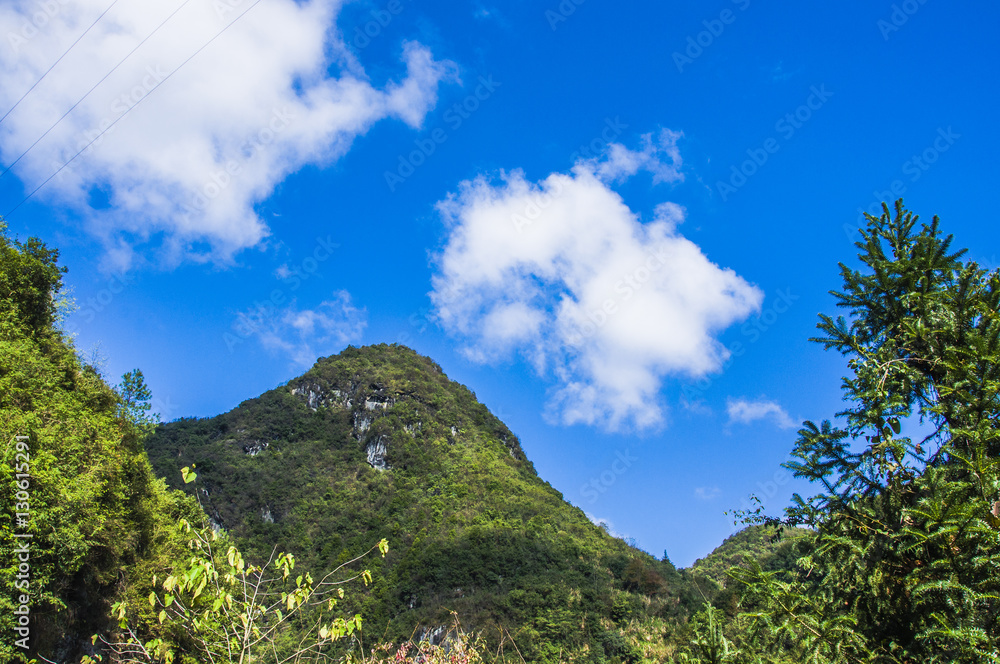 The countryside scenery with blue sky in autumn The countryside scenery with blue sky in autumn