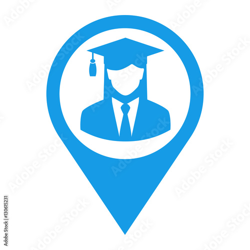 Icono plano localizacion silueta graduada azul