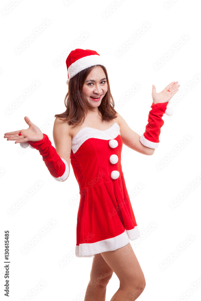 Asian Christmas Santa Claus girl. Asian Christmas Santa Claus girl.