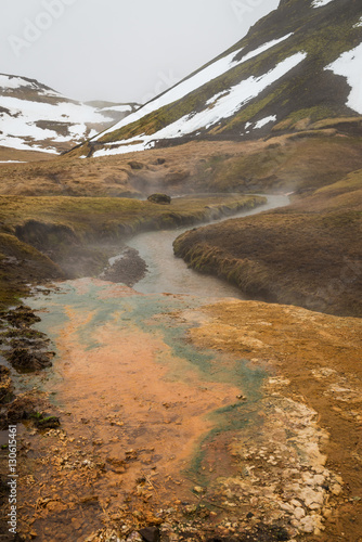 Icelandic geothermal area during winter