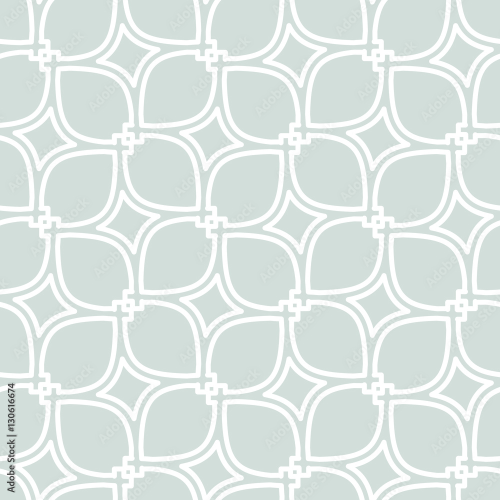 Naklejka premium Seamless ornament. Modern geometric pattern with repeating elements. Light blue and white pattern