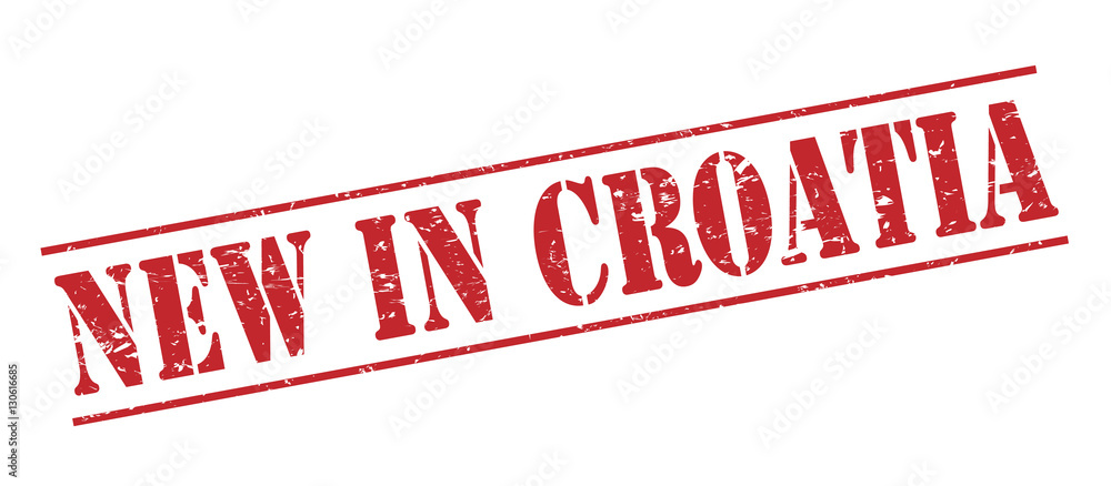 new in croatia red stamp on white background new in croatia red stamp on white background