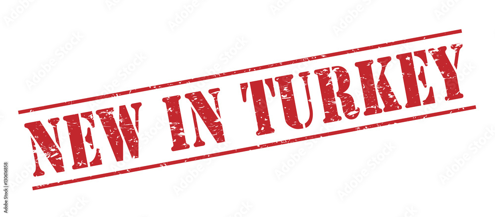 new in turkey red stamp on white background new in turkey red stamp on white background