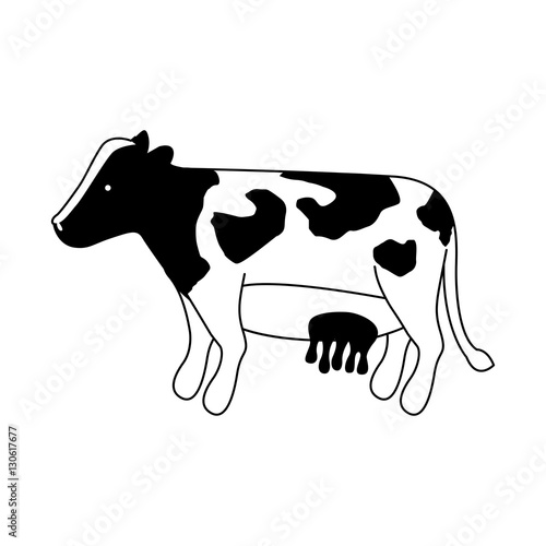 Cow icon. Animal farm life nature and fauna theme. Isolated design. Vector illustration