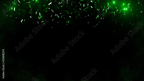 Abstract background with many falling tiny confetti pieces. Randomly flowing confetti background. Background for party, celebrate, carnival, birthday. Celebration background with blurred confetti.