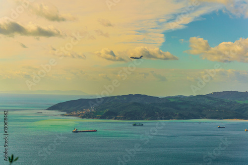 view of a peninsula surrounding algeciras bay in spain