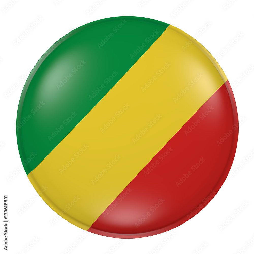 Republic of Congo button on white background Republic of Congo button on white background
