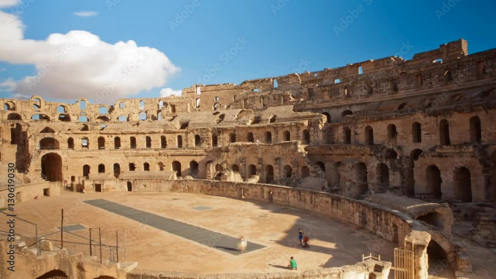 Time lapse video Amphitheater in El-Jem Tunisia Africa Time lapse video Amphitheater in El-Jem Tunisia Africa
