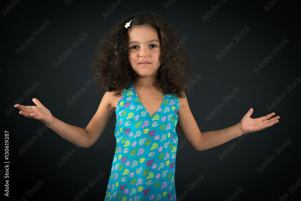 Beautiful girl doing different expressions in different sets of clothes: welcome Beautiful girl doing different expressions in different sets of clothes: welcome