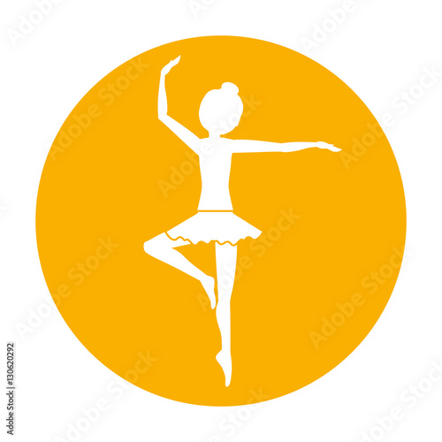 Girl practice ballet icon. Dancer sport person health and balance theme. Isolated design. Vector illustration