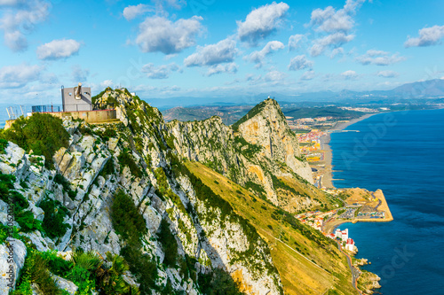 Aerial view of the upper rock on gibraltar.