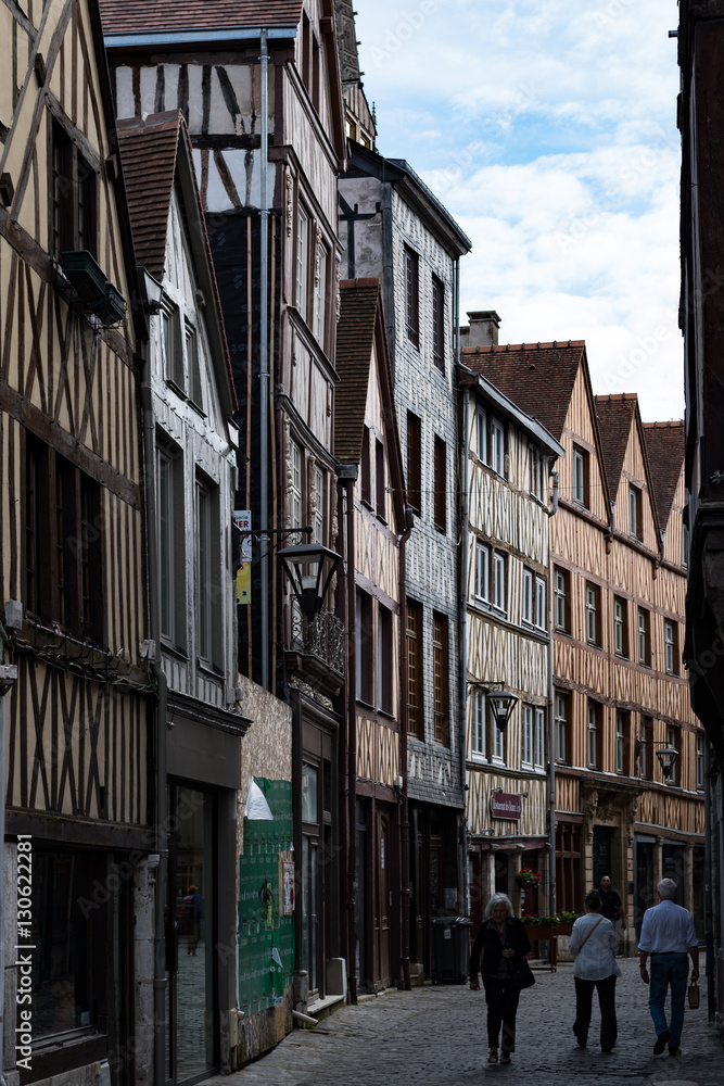 Timber framed buildings in Rouen, France