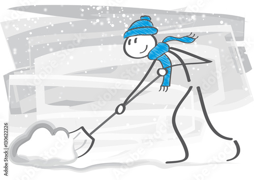 Schneeräumung mit Schneeschaufel