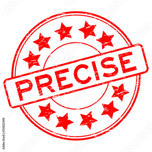 Grunge red precise with star icon rubber stamp
