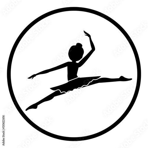 Girl practice ballet icon. Dancer sport person health and balance theme. Isolated design. Vector illustration