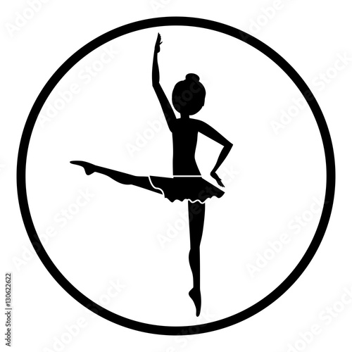 Girl practice ballet icon. Dancer sport person health and balance theme. Isolated design. Vector illustration