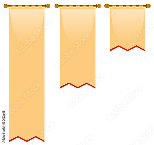 Three sizes of flag with medieval style