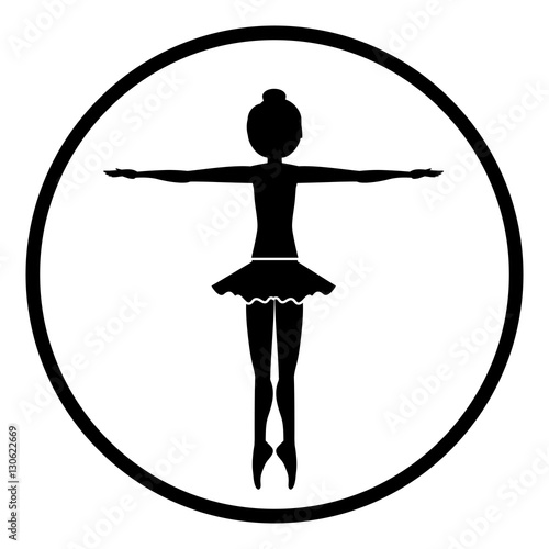 Girl practice ballet icon. Dancer sport person health and balance theme. Isolated design. Vector illustration
