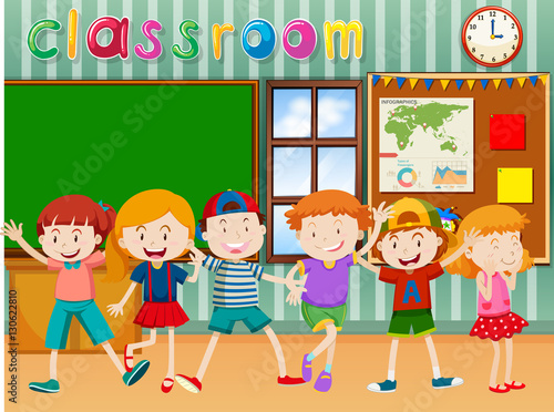 Many children in classroom