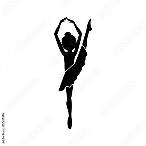 Girl practice ballet icon. Dancer sport person health and balance theme. Isolated design. Vector illustration