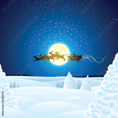 Landscape with Santa Sleigh